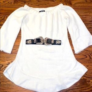 Never Worn White Off Shoulder Dress w/ belt